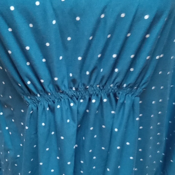 Time and Tru Large (12-14) Teal white polka dots Maternity long sleeve t… - Picture 3 of 10